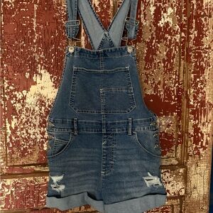 No Boundaries Light Blue Denim Overalls